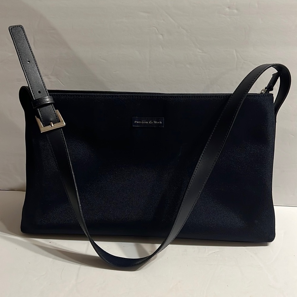 Preston York navy linen  purse outside like new. Inside shows a little wear.